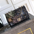 Ch*nel 2026 Evening Bag 20cm Black Mix Colors Strass Leather