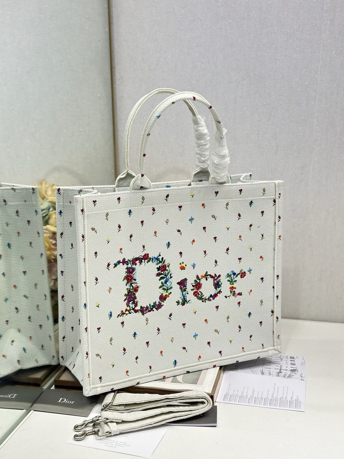 C*D 2026 Book Tote Bag Revolution Flowers Embroidery Canvas