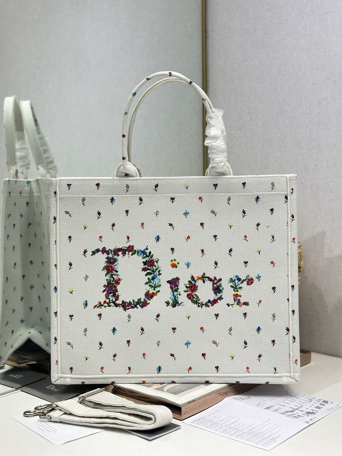 C*D 2026 Book Tote Bag Revolution Flowers Embroidery Canvas