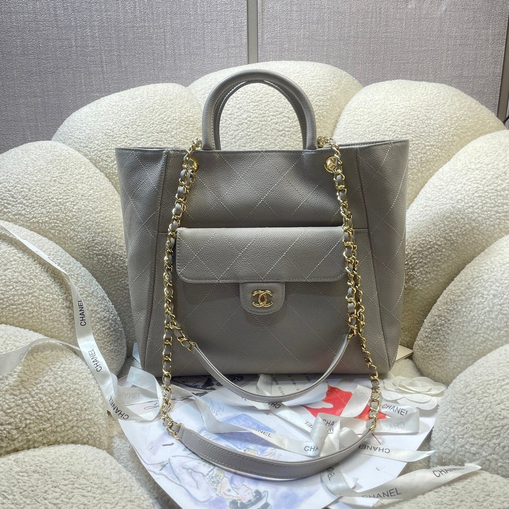 C*C 2026 Shopping Bag Grained Calfskin Leather