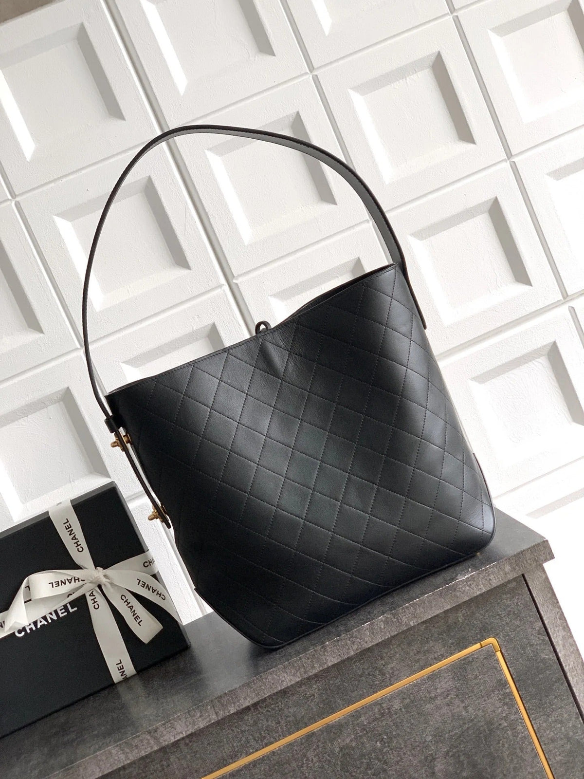 Ch*nel 2026 Bag 32cm Black Calfskin