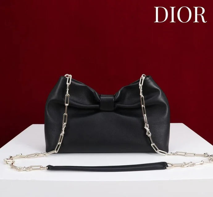 D*or 2026 Bow Bag 27cm Black Lambskin