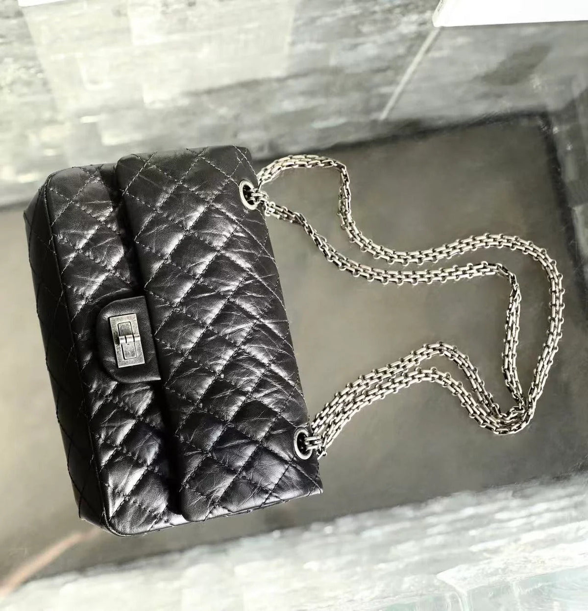 C*C 2026 Classic 2.55 Flap Bag Aged Lambskin Silver Hardware