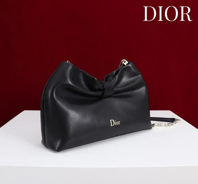 D*or 2026 Bow Bag 27cm Black Lambskin