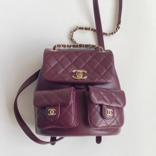 C*C large backpack 20 burgundy lambskin