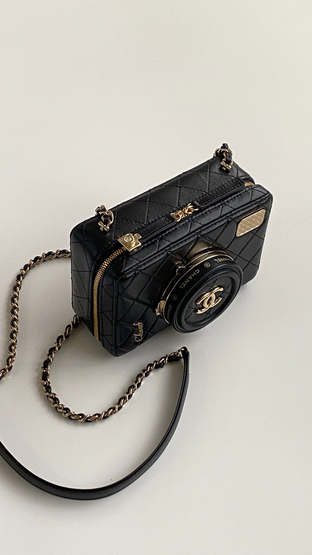 C*C 2025 camera bag lambskin gold hardware