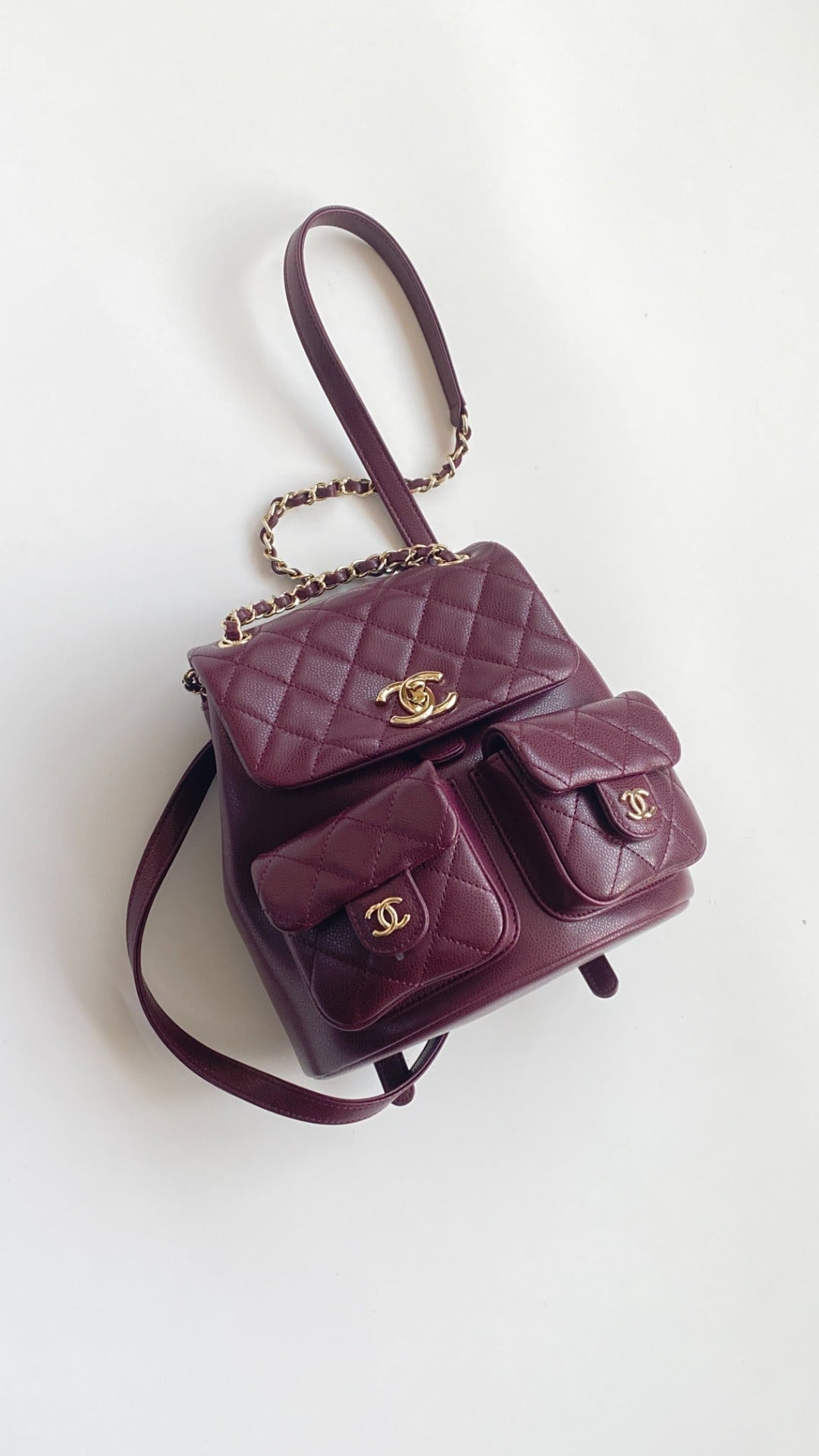 C*C large backpack 20 burgundy lambskin