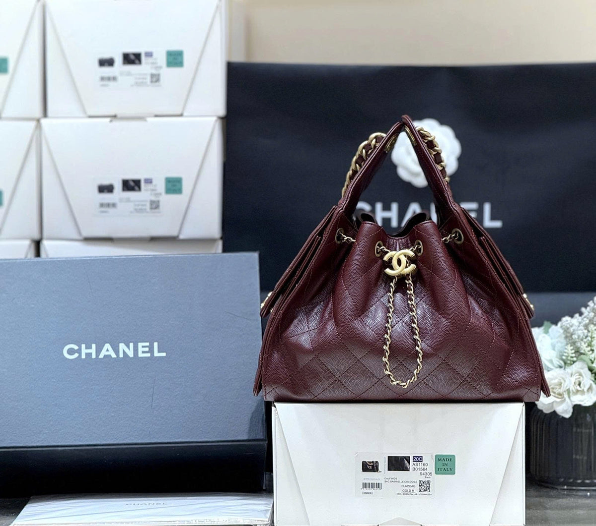 C*C 25S Hobo Bag Calfskin